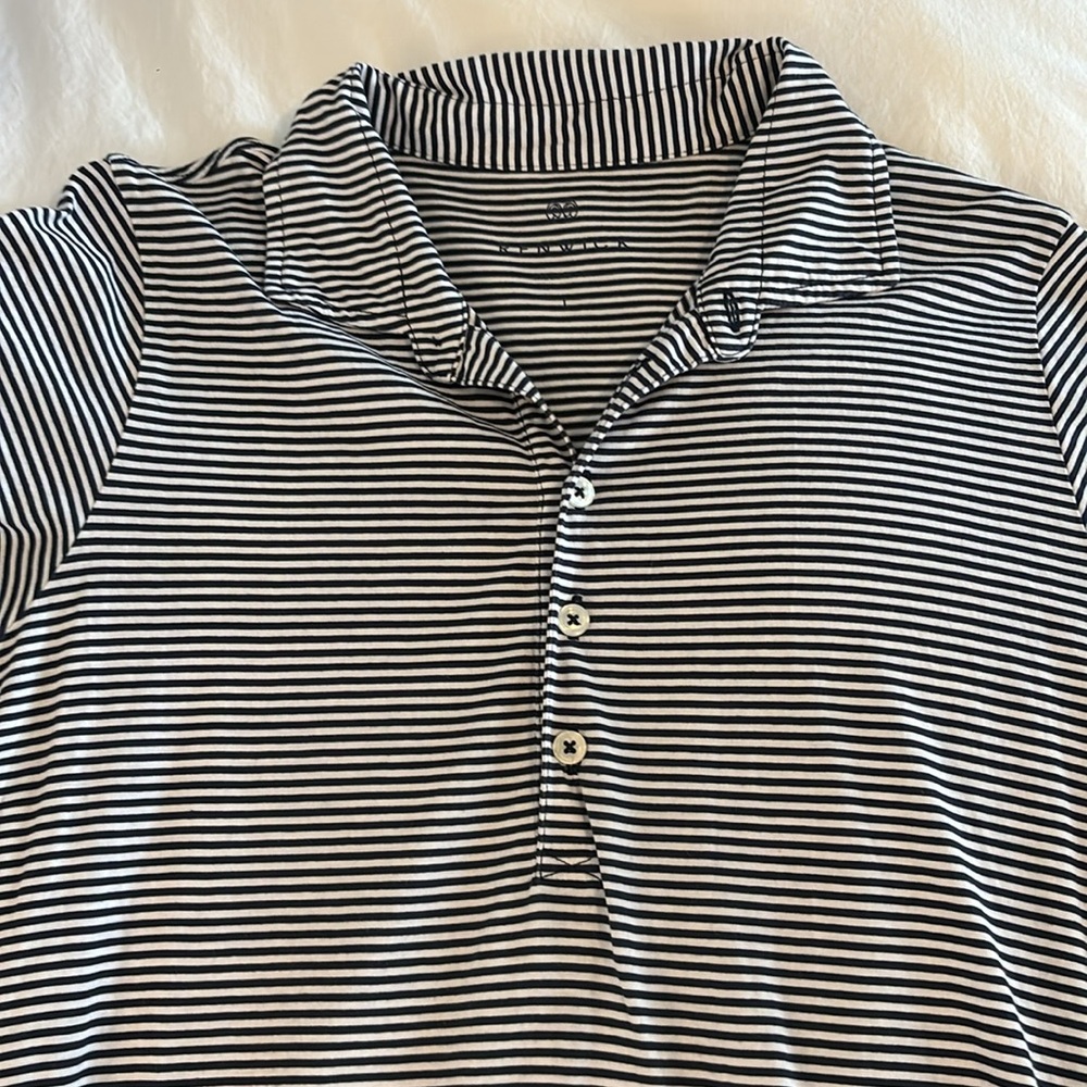 Renwick Sport Navy White Stripe Polo Dress size Large - Picture 3 of 8